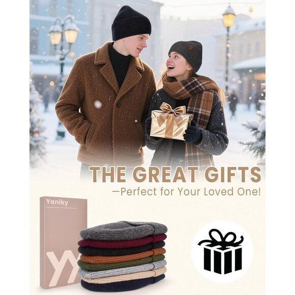 Fleece Lined Winter Beanie for Men Women Warm Windproof Beanies Hats Thick Knit - Picture 6 of 7